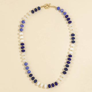 Round Stone Beaded Statement Necklace