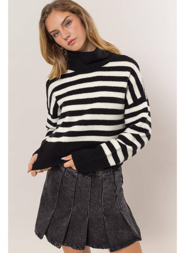 Amara Striped Turtleneck Sweater