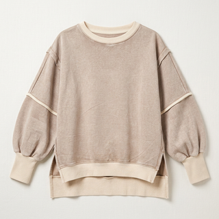Beige sweatshirt flat lay