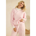 Daydream Mock Neck Striped Crewneck