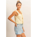 Daydream Believer Gingham Tie Front Top