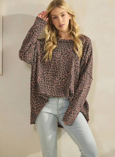City Cheetah Rib Top