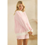 Daydream Mock Neck Striped Crewneck
