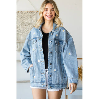Dancing Daisy Overszied Denim Jacket