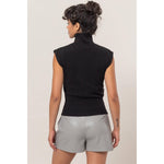 Evoke High-Neck Sleeveless Sweater Top