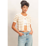 Sweet Stripe Scallop Cardigan