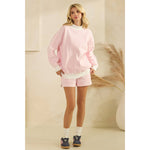 Daydream Mock Neck Striped Crewneck