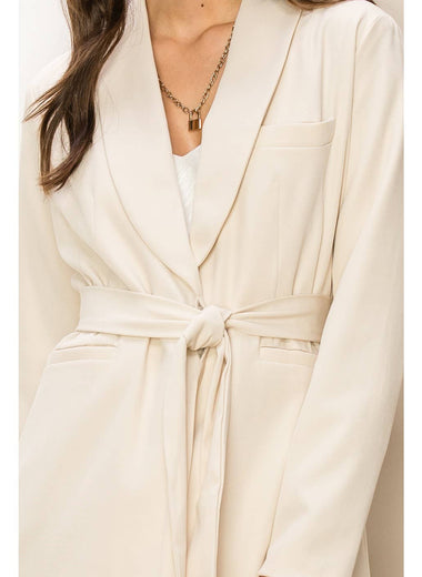 Ivy Shawl Collar Belted Blazer
