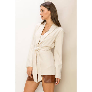 Ivy Shawl Collar Belted Blazer