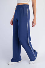 Modal Scuba Piped Straight-Leg Pants