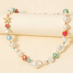 Pearl And Starfish Mixed Beaded Necklace