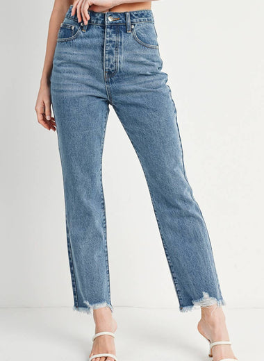 Freestone High-rise Straight Leg Denim Jean