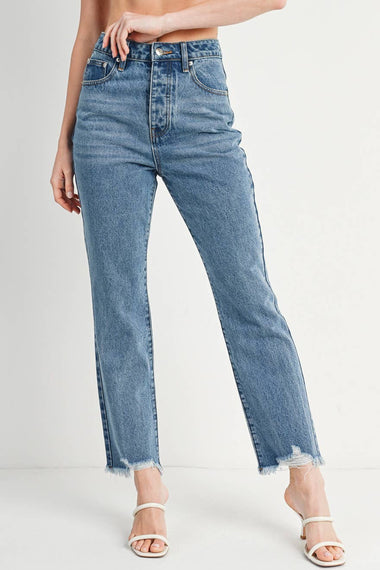 Freestone High-rise Straight Leg Denim Jean
