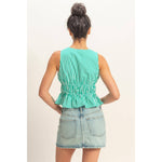 Sunlit Stripe Peplum Top
