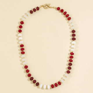 Round Stone Beaded Statement Necklace