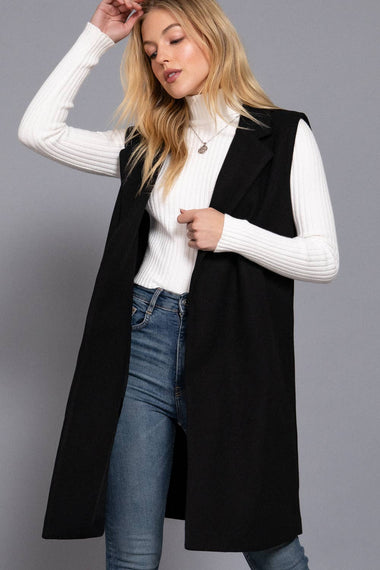 Brienne Sleeveless Notched Collar Vest