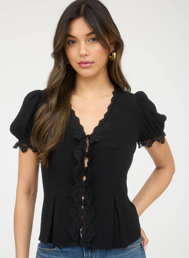 Lace & Light Button Down Blouse