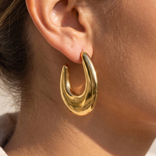 Sculpt and Shine Crescent Hoop Earrings
