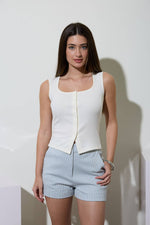 Bare Knit Button Top