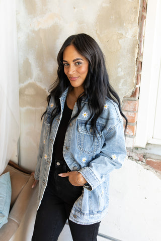 Dancing Daisy Overszied Denim Jacket