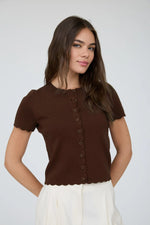 Sweetheart Scallop Cardigan