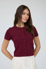 Sweetheart Scallop Cardigan